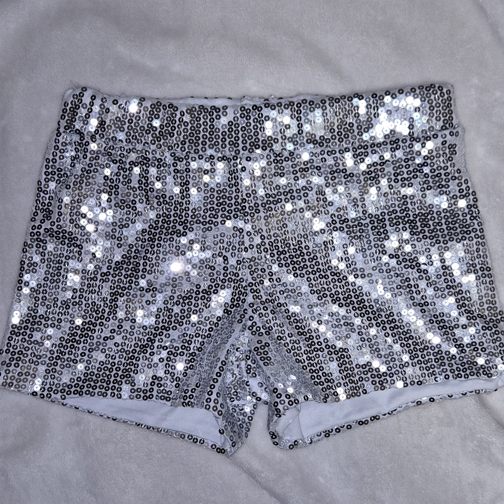 Spirit Silver Sequin High Waist Shorts